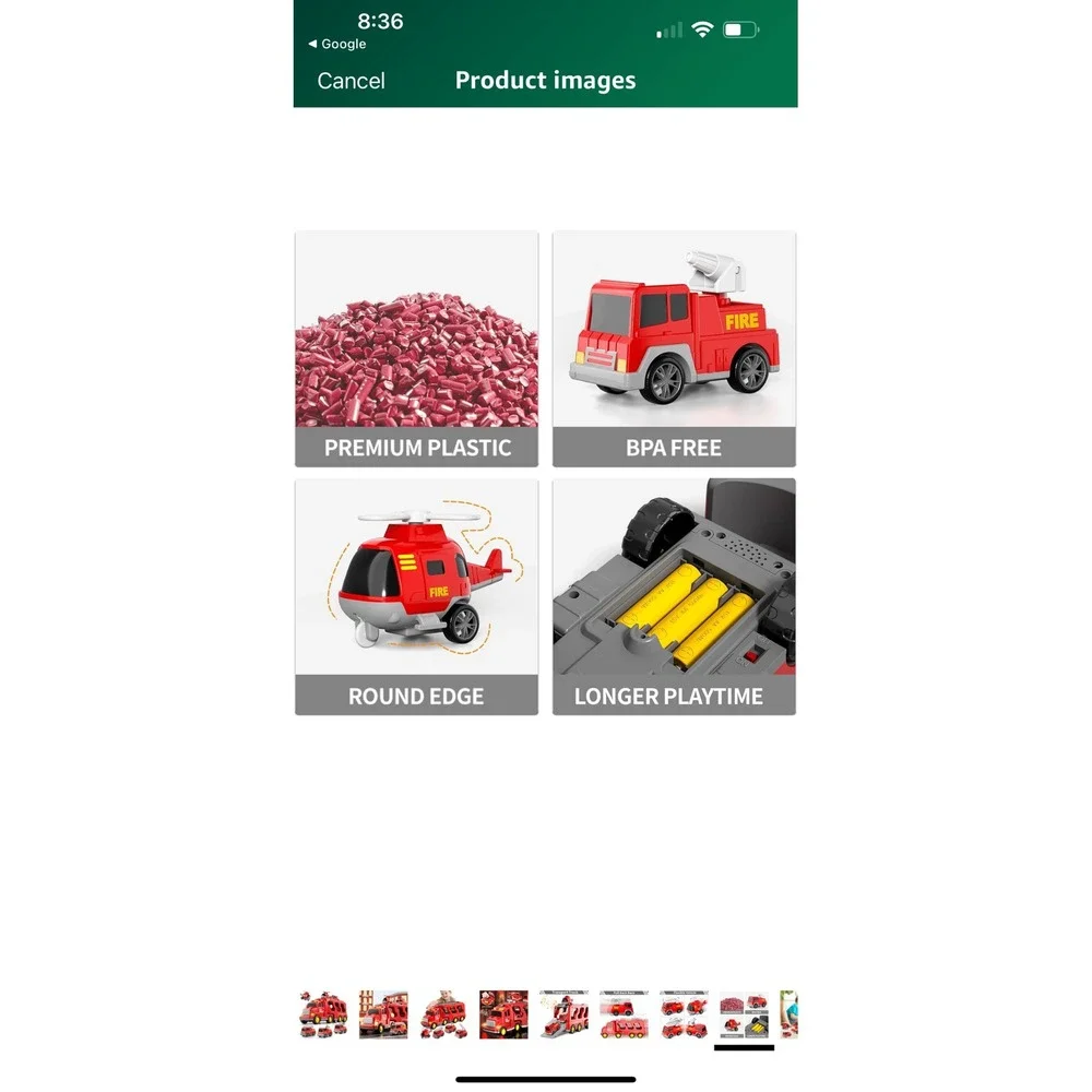 iHaHa Fire Truck Pull Back Car Series Toy Transporter Truck with 4 Mini Fire Veh